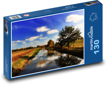 River landscape, fields and trees Puzzle 130 pieces - 28.7 x 20 cm 