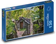 Kamenný dům v lese Puzzle 130 dílků - 28,7 x 20 cm