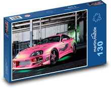 Pink racing car Puzzle 130 pieces - 28.7 x 20 cm 