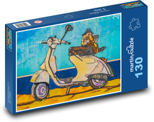 Graffiti, skuter, Vespa Puzzle 130 elementów - 28,7x20 cm