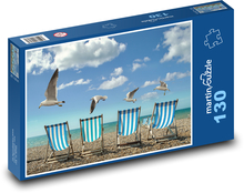 Sun loungers on the beach Puzzle 130 pieces - 28.7 x 20 cm 