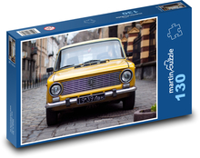 Žlté staré auto Puzzle 130 dielikov - 28,7 x 20 cm 