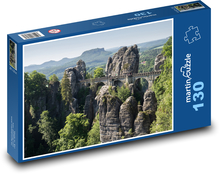Bastei - skalní most Puzzle 130 dílků - 28,7 x 20 cm