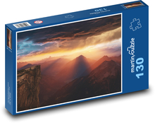 Zachód słońca nad górami Puzzle 130 elementów - 28,7x20 cm