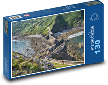 Krajobraz nadmorski z wąskim szlakiem Puzzle 130 elementów - 28,7x20 cm