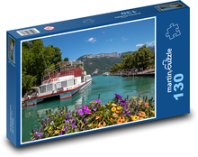 Jezero, výletní restaurace Puzzle 130 dílků - 28,7 x 20 cm