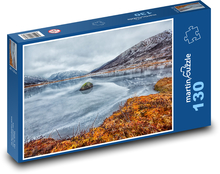 Frozen lake in the mountains Puzzle 130 pieces - 28.7 x 20 cm 