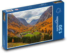 Jeseň v údolí hôr Puzzle 130 dielikov - 28,7 x 20 cm 
