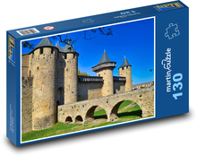Opevnění města Carcassonne ve Francii Puzzle 130 dílků - 28,7 x 20 cm