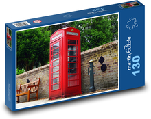 Red telephone booth in England Puzzle 130 pieces - 28.7 x 20 cm