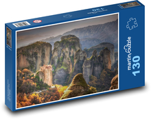 Skály v Řecku - Meteora Puzzle 130 - 28,7x20 cm