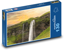 Island - vodopád Puzzle 130 dílků - 28,7 x 20 cm