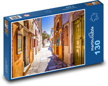Ulička na Santorini - Grécko Puzzle 130 dielikov - 28,7 x 20 cm 