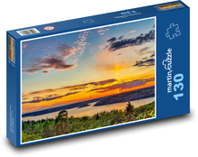 Zachód słońca nad jeziorem Puzzle 130 elementów - 28,7x20 cm