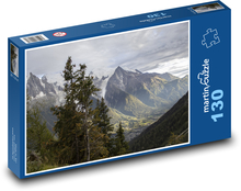 Hory, stromy, príroda Puzzle 130 dielikov - 28,7 x 20 cm 