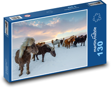 Island - koně Puzzle 130 dílků - 28,7 x 20 cm