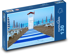 Blue and white beach of Sicily Puzzle 130 pieces - 28.7 x 20 cm 