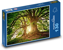 Slunce prosvítající mezi stromy Puzzle 130 dílků - 28,7 x 20 cm