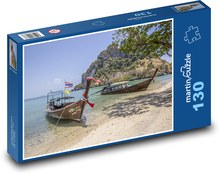 Łódź na plaży w Tajlandii Puzzle 130 elementów - 28,7x20 cm