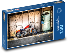 Rotes Chopper-Motorrad Puzzle 130 Teile - 28,7x20 cm