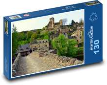 Most, zamek, wieś Puzzle 130 elementów - 28,7x20 cm