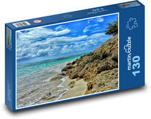 Skalista plaża nad morzem Puzzle 130 elementów - 28,7x20 cm