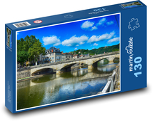 Historische Brücke über den Fluss - Frankreich, Aveyron Puzzle 130 Teile - 28,7x20 cm