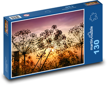 Květiny, pampeliška, západ slunce Puzzle 130 dílků - 28,7 x 20 cm