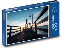 Molo latarni morskiej Sunset Puzzle 130 elementów - 28,7x20 cm