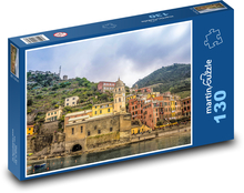 Historické domy na pobřeží Cinque Terre, Itálie Puzzle 130 dílků - 28,7 x 20 cm