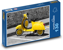 Scooter, retro in yellow Puzzle 130 pieces - 28.7 x 20 cm