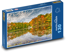 Podzim, jezero, příroda, park Puzzle 130 dílků - 28,7 x 20 cm