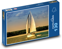 Jezioro, żaglówka Puzzle 130 elementów - 28,7x20 cm