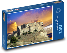 Zamek na skale o zachodzie słońca Puzzle 130 elementów - 28,7x20 cm