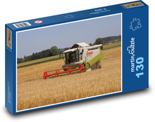 Kombajn při práci na poli Puzzle 130 dílků - 28,7 x 20 cm