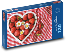 Herzförmige Erdbeeren Puzzle 130 Teile - 28,7x20 cm