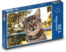 Kot w ogrodzie Puzzle 130 elementów - 28,7x20 cm