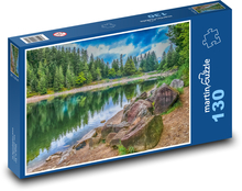 Frankreich, Landschaft, See Puzzle 130 Teile - 28,7x20 cm