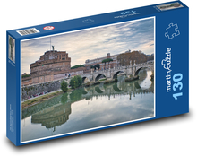 Řím - Itálie, most, řeka Puzzle 130 dílků - 28,7 x 20 cm