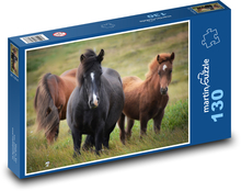Koń islandzki, stado Puzzle 130 elementów - 28,7x20 cm