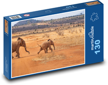 Slony - safari, Afrika Puzzle 130 dielikov - 28,7 x 20 cm 