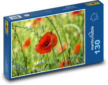 Mohnblumen - Natur, Blumen Puzzle 130 Teile - 28,7x20 cm