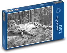 Black and white leopard Puzzle 130 pieces - 28.7 x 20 cm