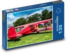 Dwupłatowiec czerwony, samolot Puzzle 130 elementów - 28,7x20 cm