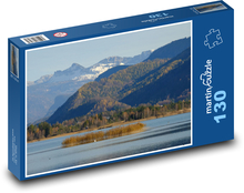 Příroda - podzim, hory, jezero Puzzle 130 dílků - 28,7 x 20 cm