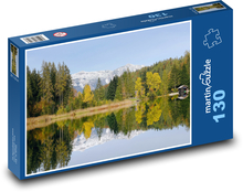 Jazero - zrkadlenie, obraz, voda Puzzle 130 dielikov - 28,7 x 20 cm