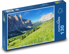 Alpy - louka, hory Puzzle 130 dílků - 28,7 x 20 cm