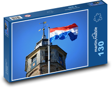 Vlajka - Nizozemí, věž Puzzle 130 dílků - 28,7 x 20 cm