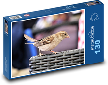 Vrabec - pták, zvíře Puzzle 130 dílků - 28,7 x 20 cm