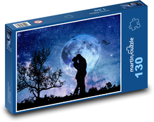 Mesiac - láska, zamilovaný Puzzle 130 dielikov - 28,7 x 20 cm 